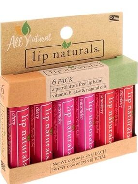 Lip Balms 6-Pack- watermelon/ strawberry/cherry
